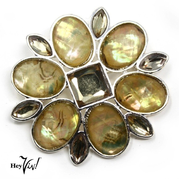 Vintage Iridescent Starburst Pin - 1.5" - Jacket, Blouse, Hat Pin - Hey Viv ! - Picture 1 of 3